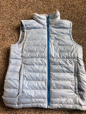 Columbia Blue Metallic-Lined Quilted Vest